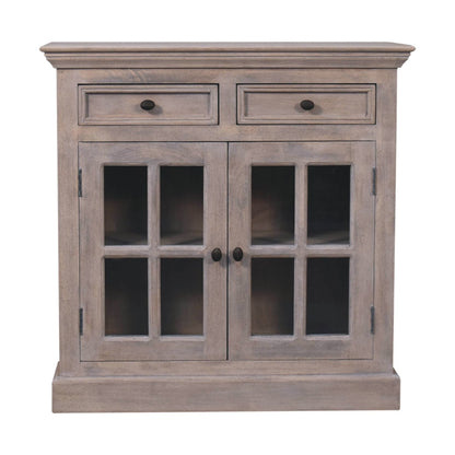 Stone Finish Cabinet with Glazed Doors-1