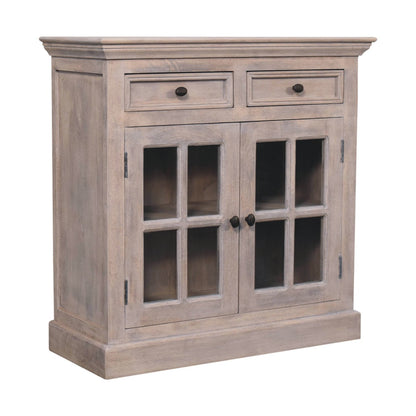 Stone Finish Cabinet with Glazed Doors-3