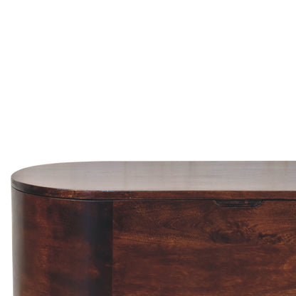 Light Walnut Rounded Lid-up Blanket Box-4