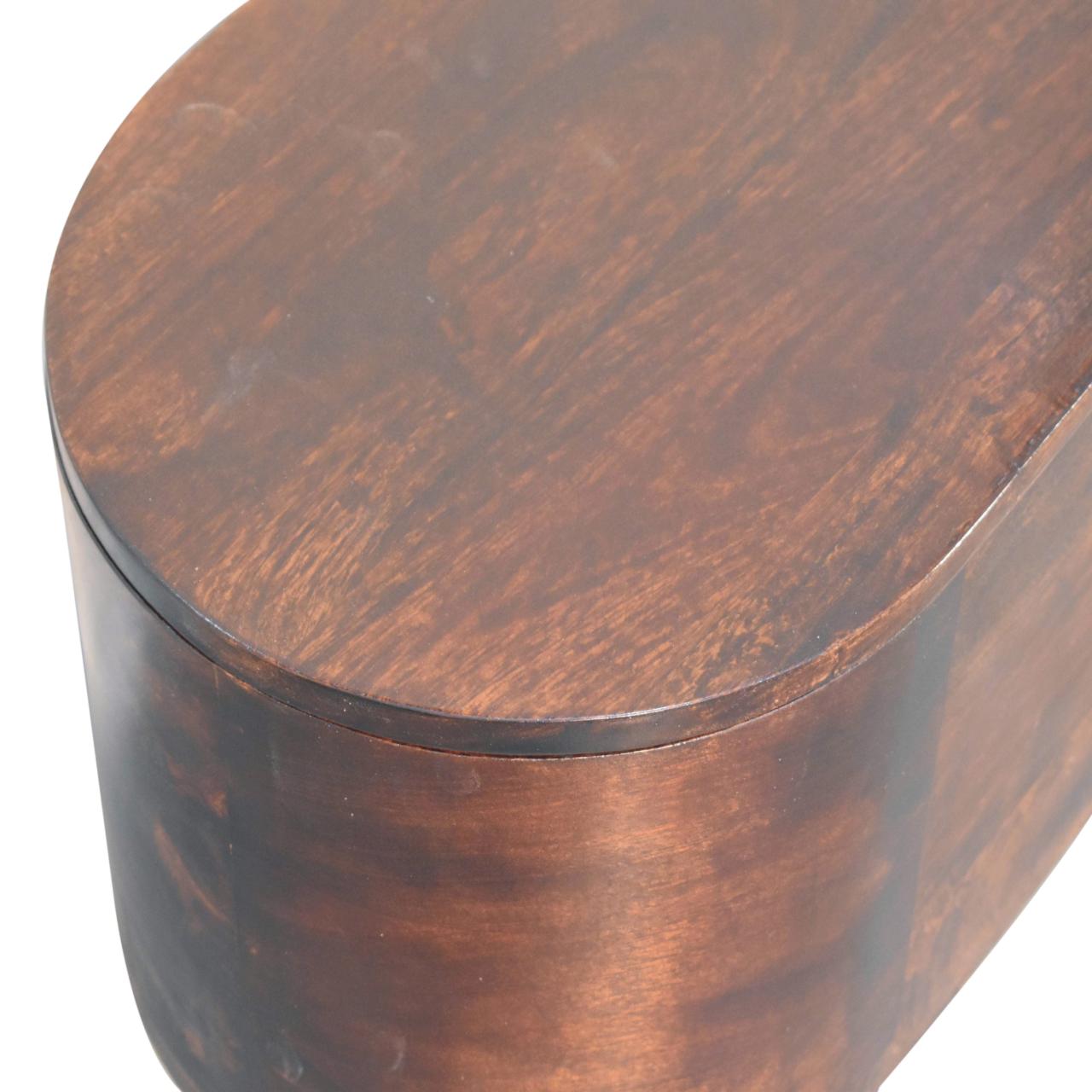 Light Walnut Rounded Lid-up Blanket Box-5