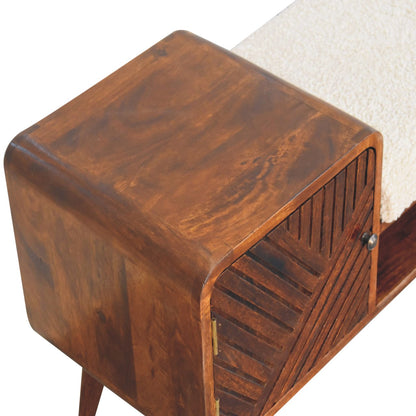 Boucle Carved Chestnut Telephone Table-4