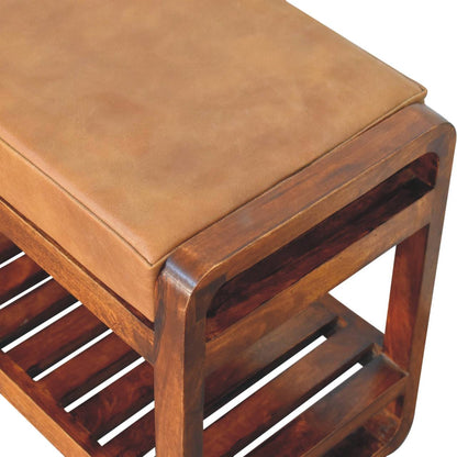 Small Buffalo Slatted Hallway Bench-5