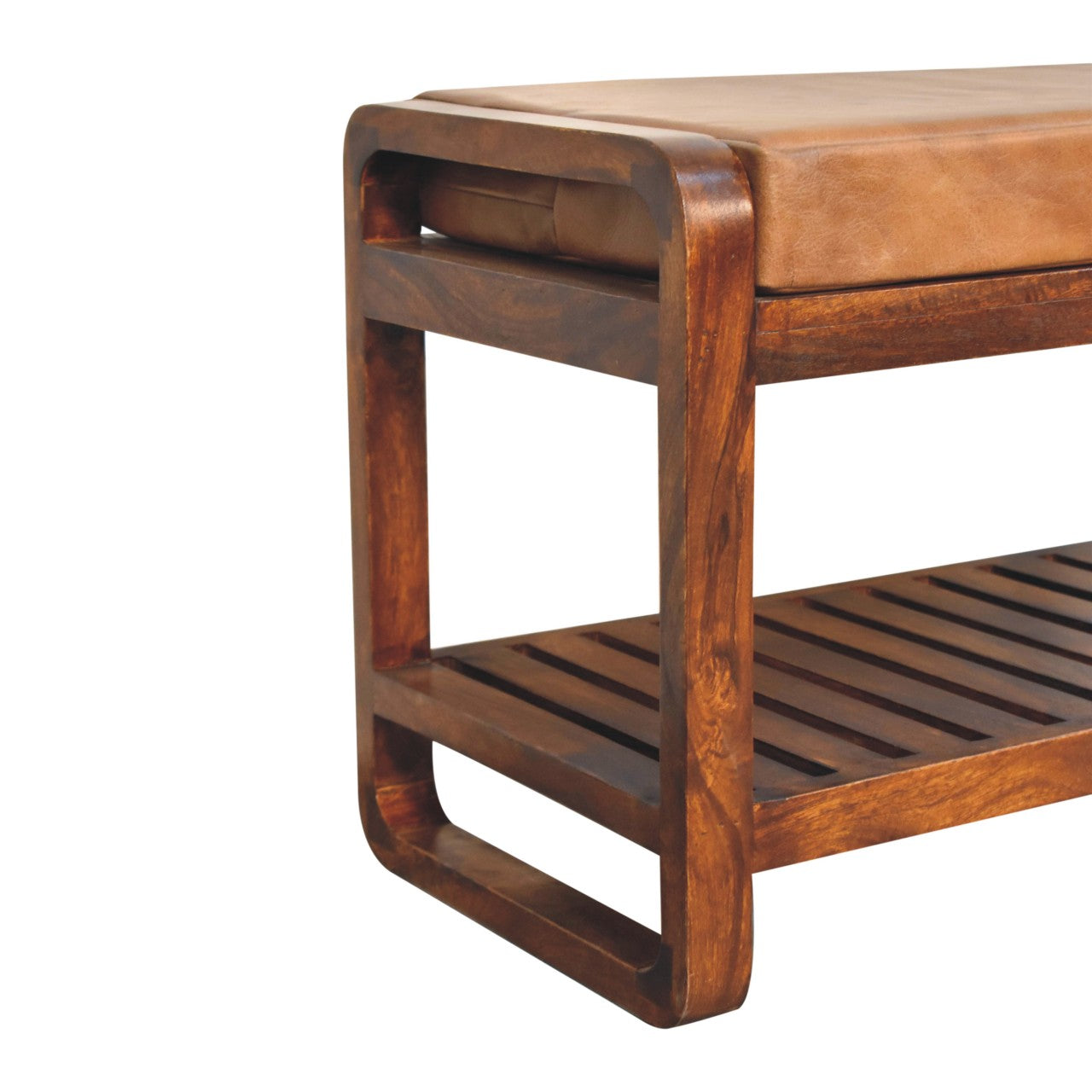 Small Buffalo Slatted Hallway Bench-6