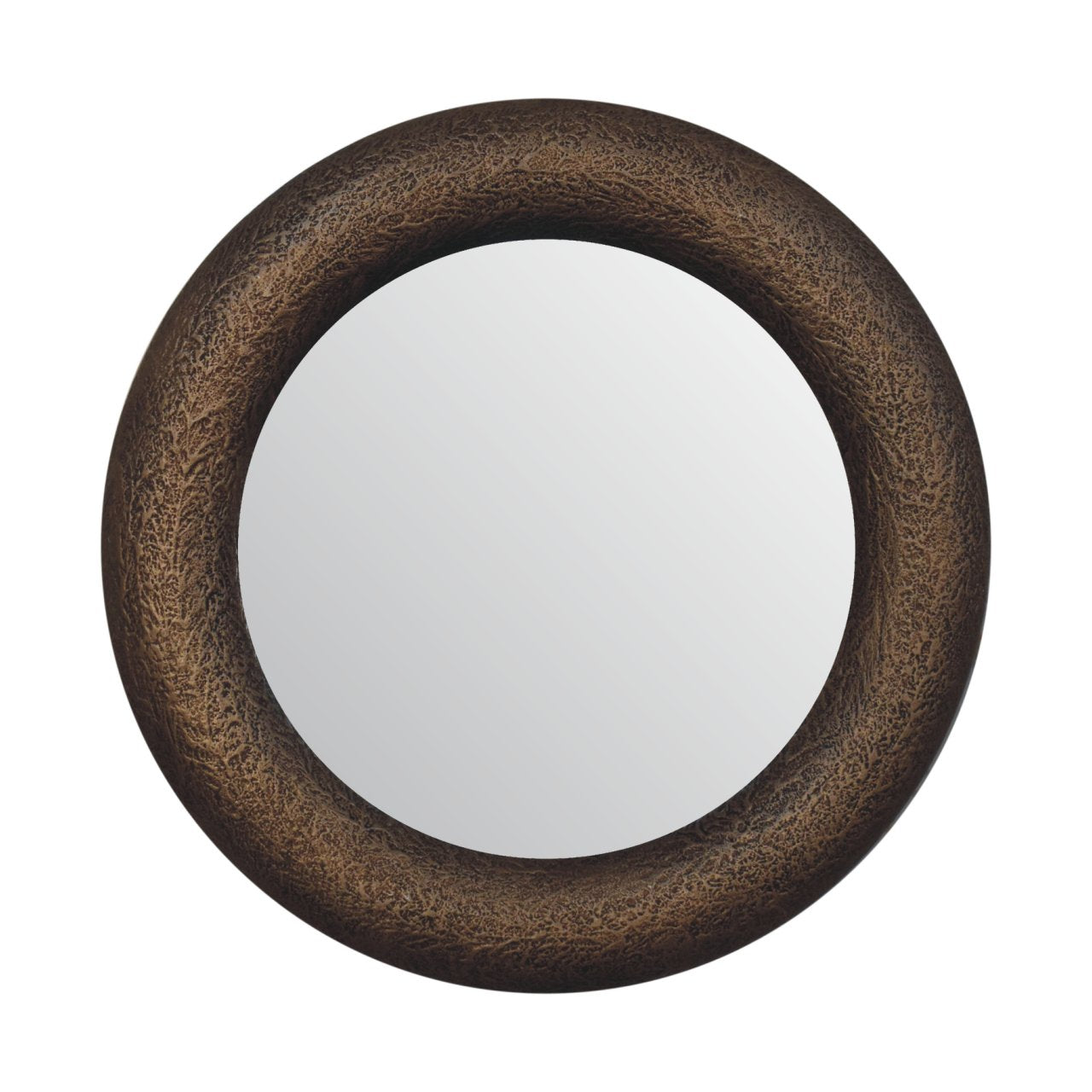 Round Metallic Hammered Mirror-1