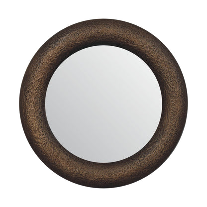 Round Metallic Hammered Mirror-1