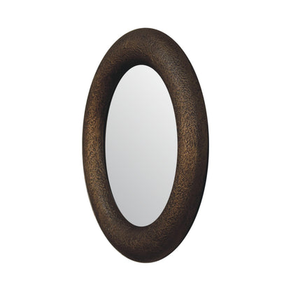 Round Metallic Hammered Mirror-2