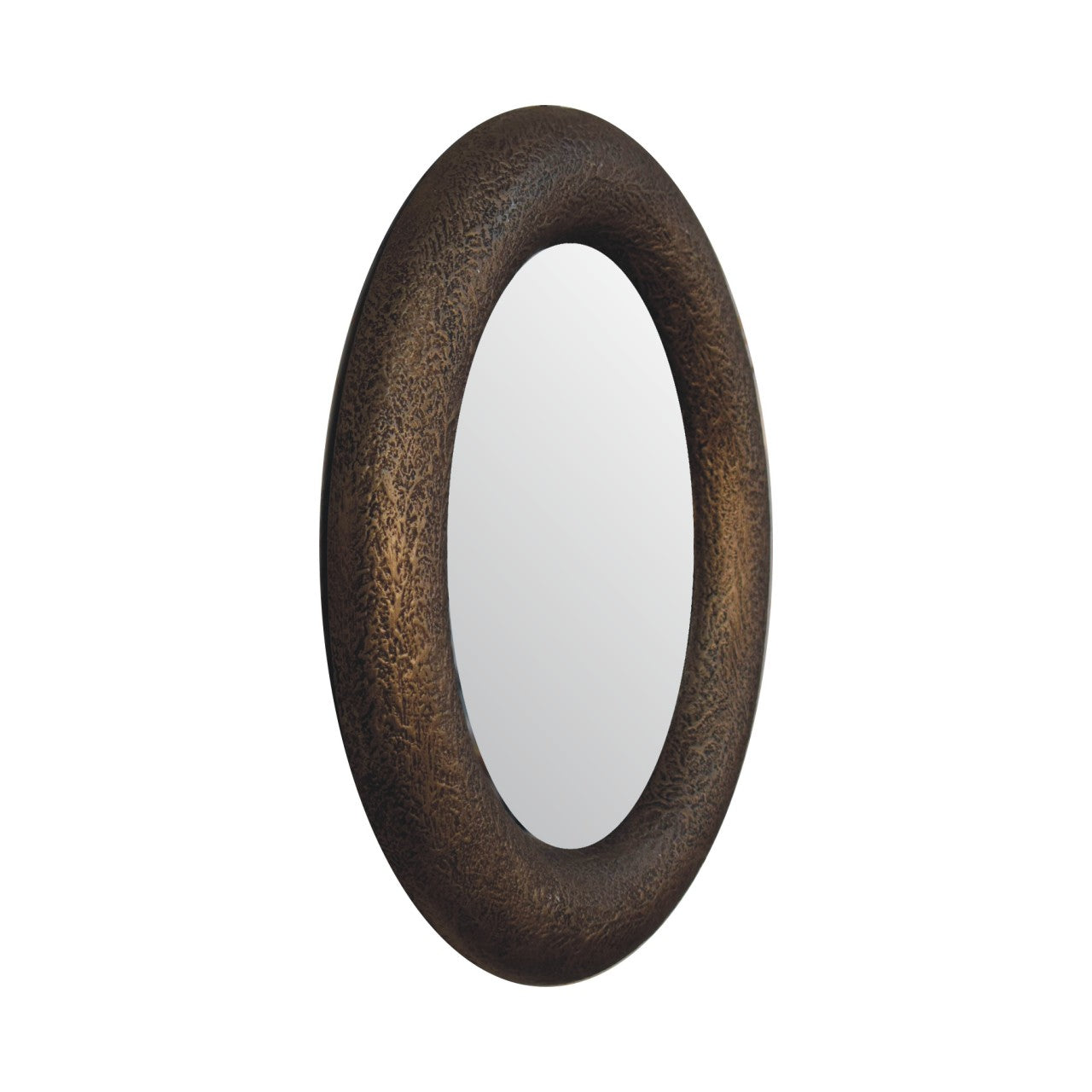 Round Metallic Hammered Mirror-3