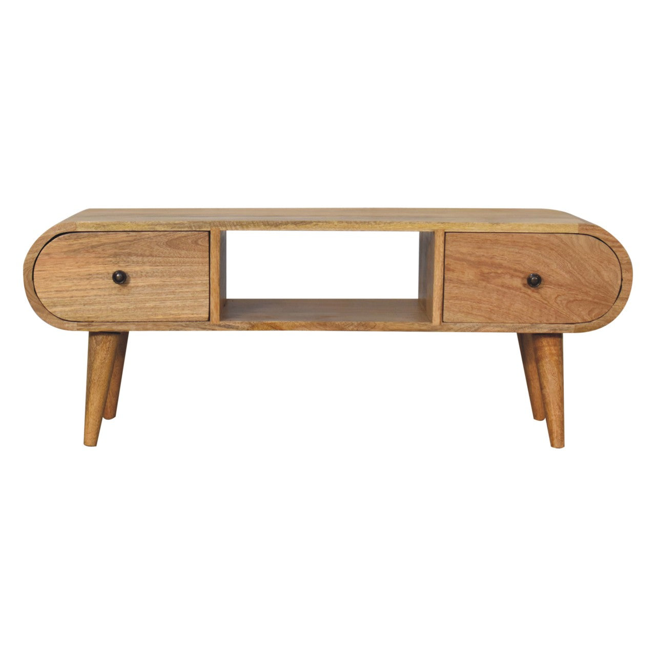 Oak-ish Circular TV Unit-1