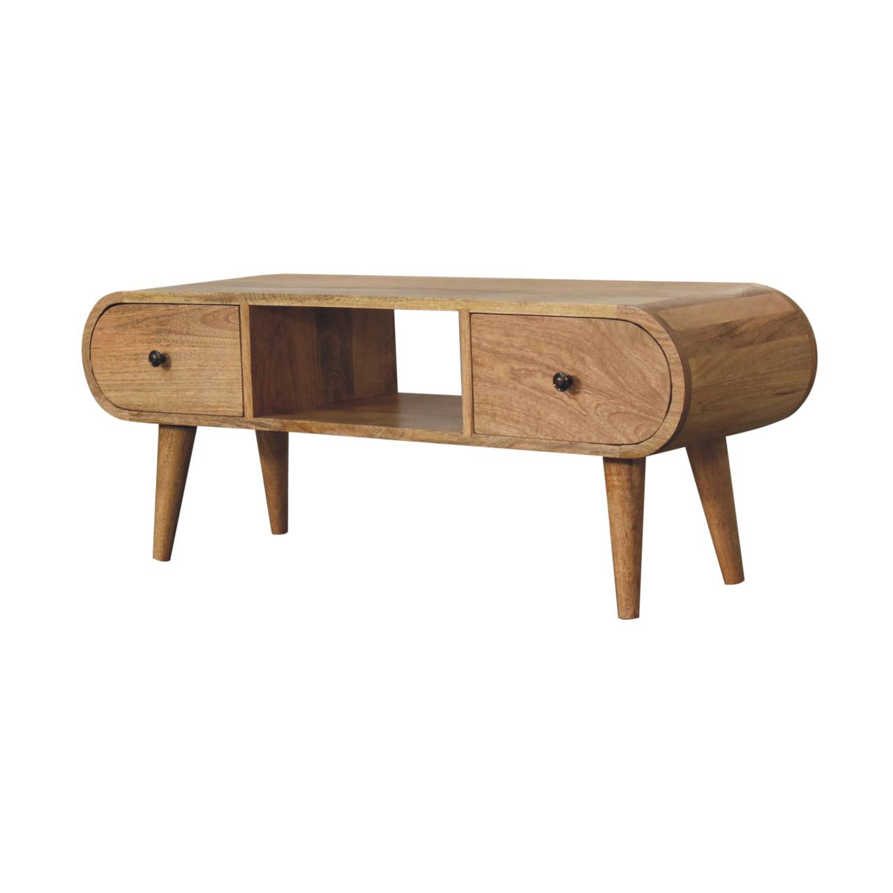 Oak-ish Circular TV Unit-2