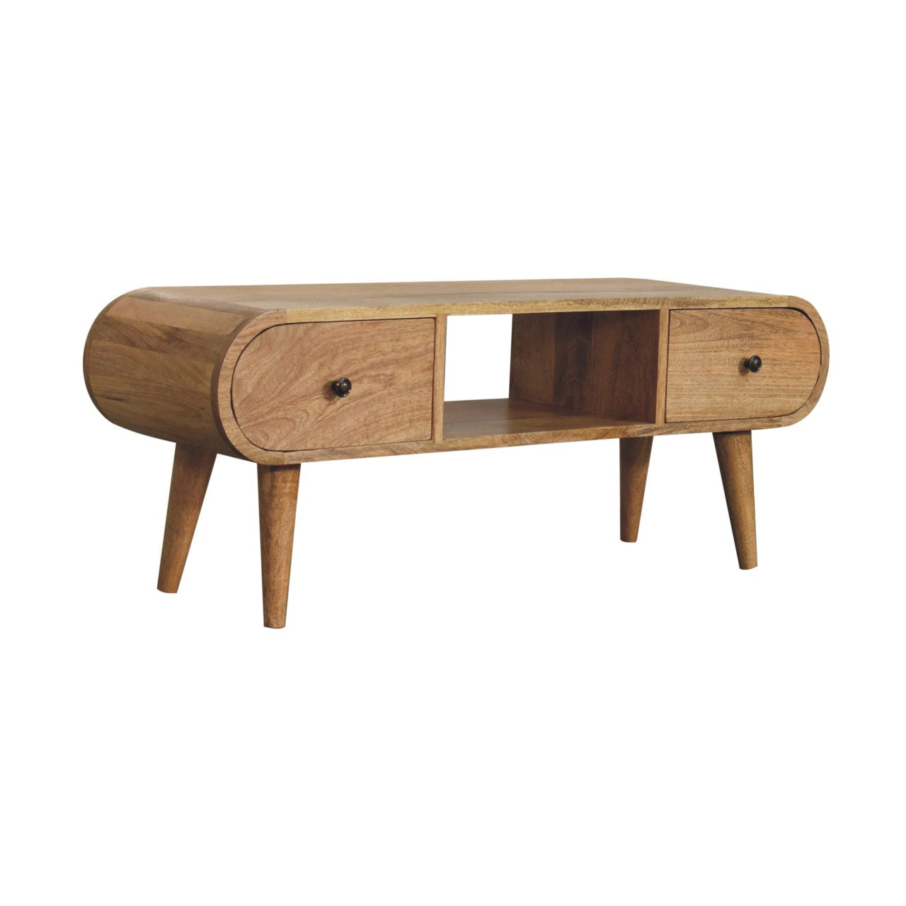 Oak-ish Circular TV Unit-3