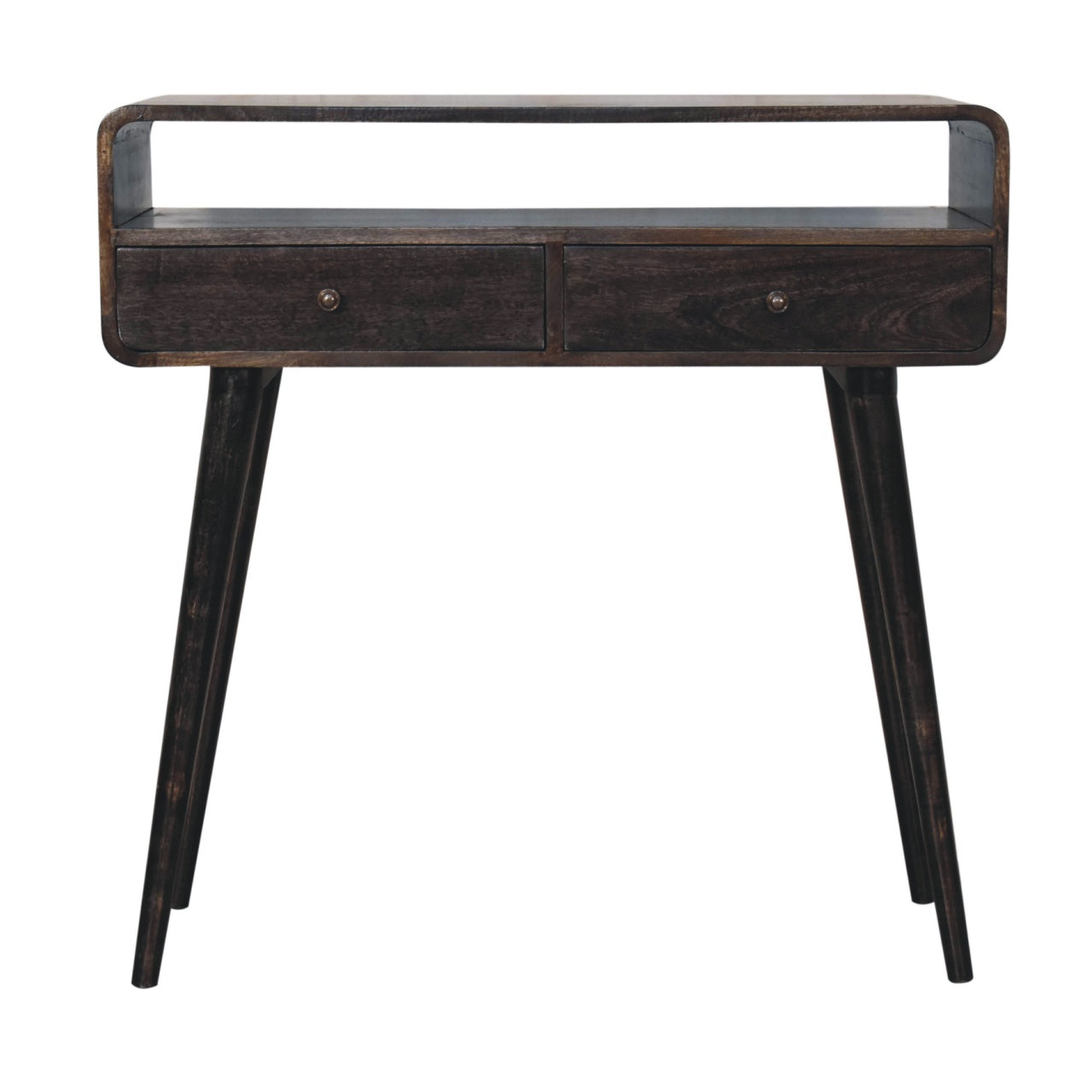 Curved Oak-ish Console Table-1