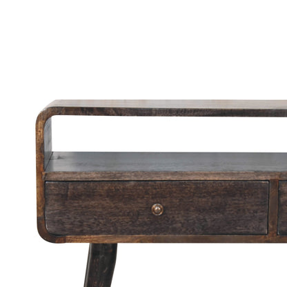 Curved Oak-ish Console Table-4