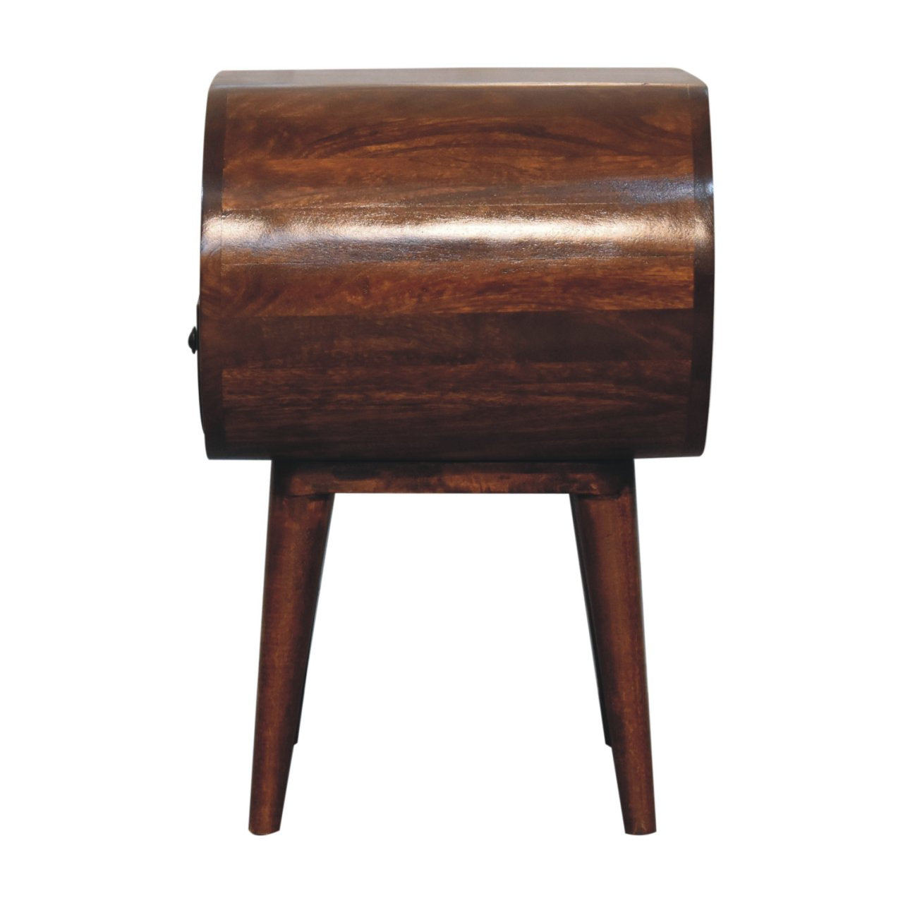 Large Chestnut Circular Open Bedside-8