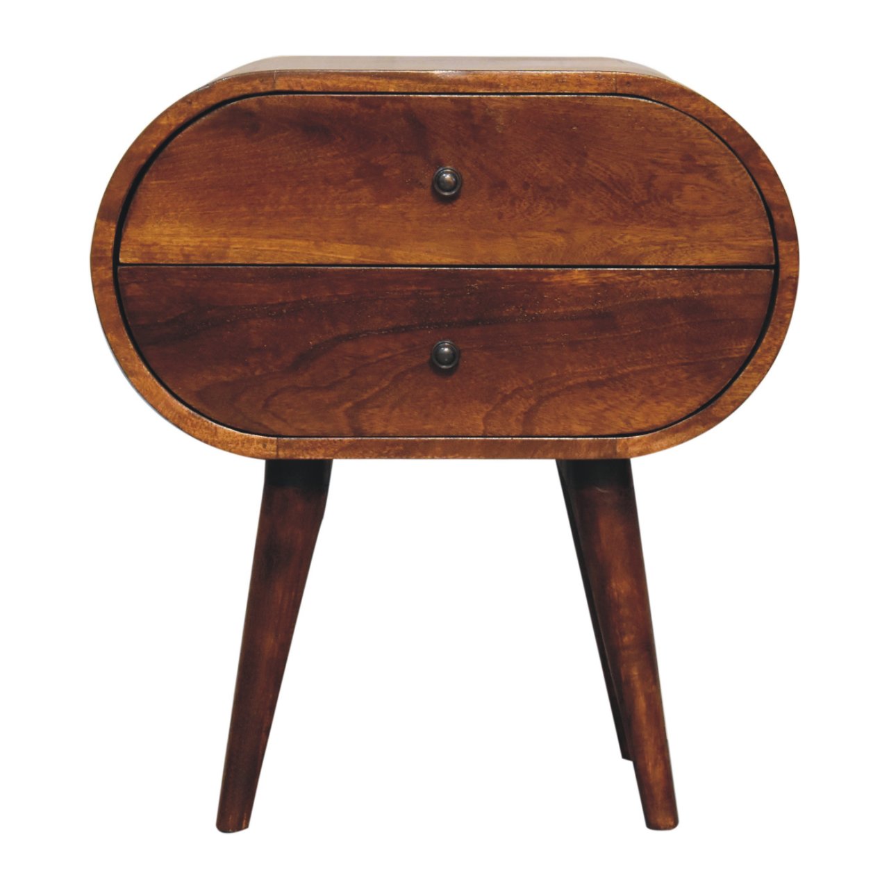 Large Chestnut Circular Bedside-2