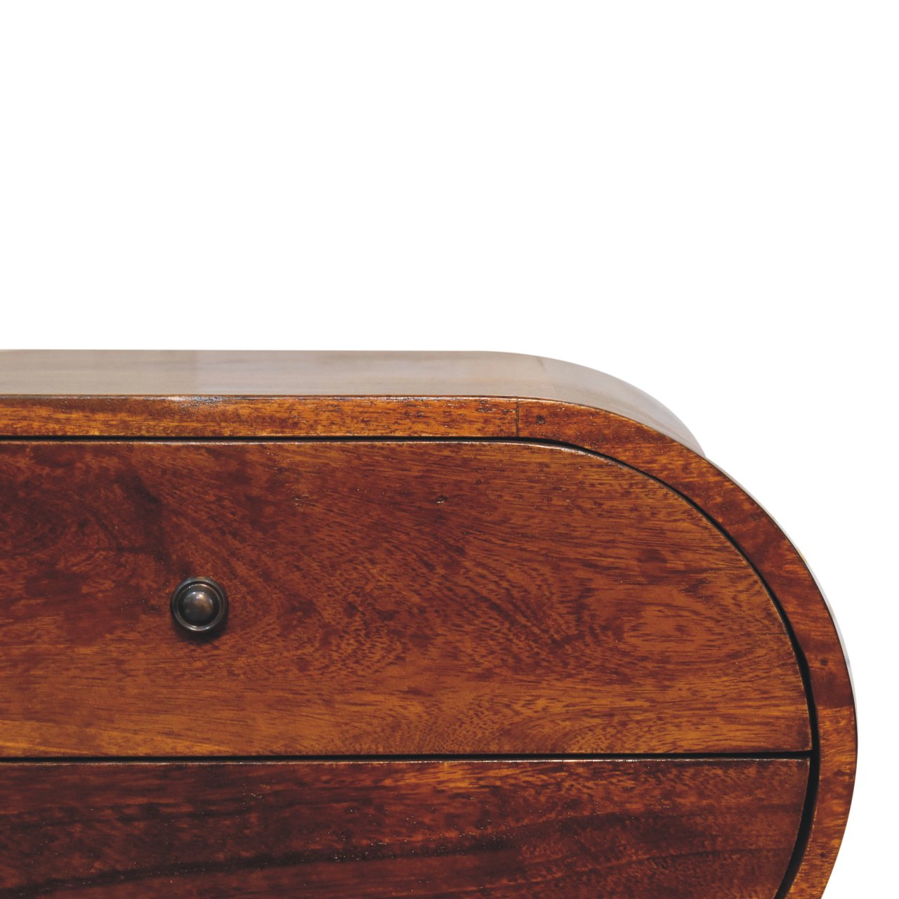 Large Chestnut Circular Bedside-5