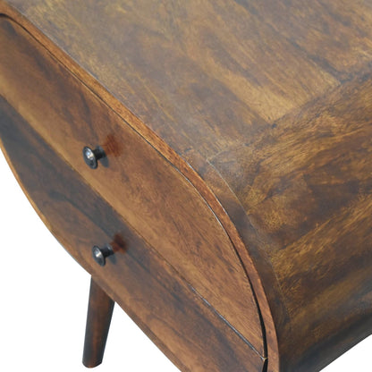 Large Chestnut Circular Bedside-6