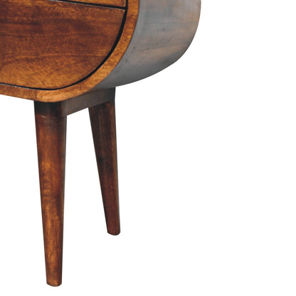 Large Chestnut Circular Bedside-8