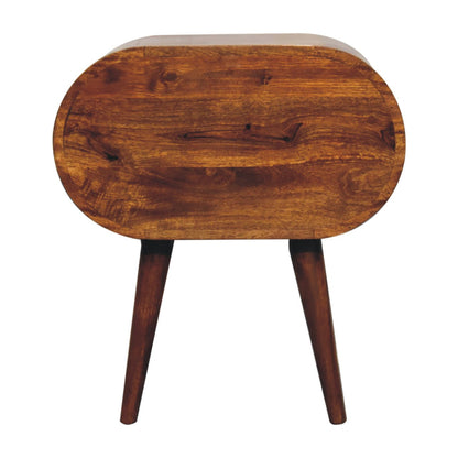 Large Chestnut Circular Bedside-1