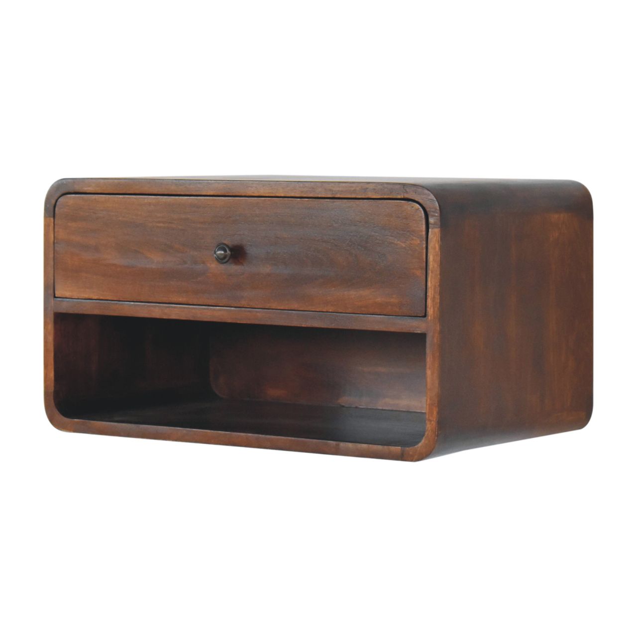 Large Chestnut Curve Floating Bedside-2