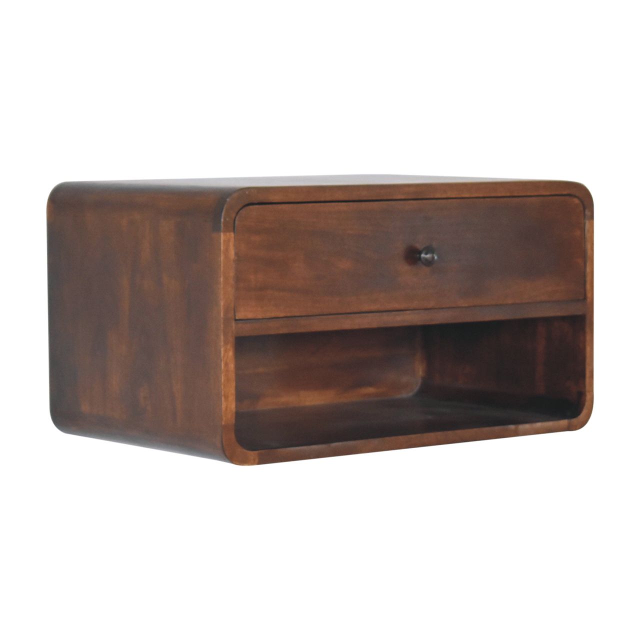 Large Chestnut Curve Floating Bedside-3