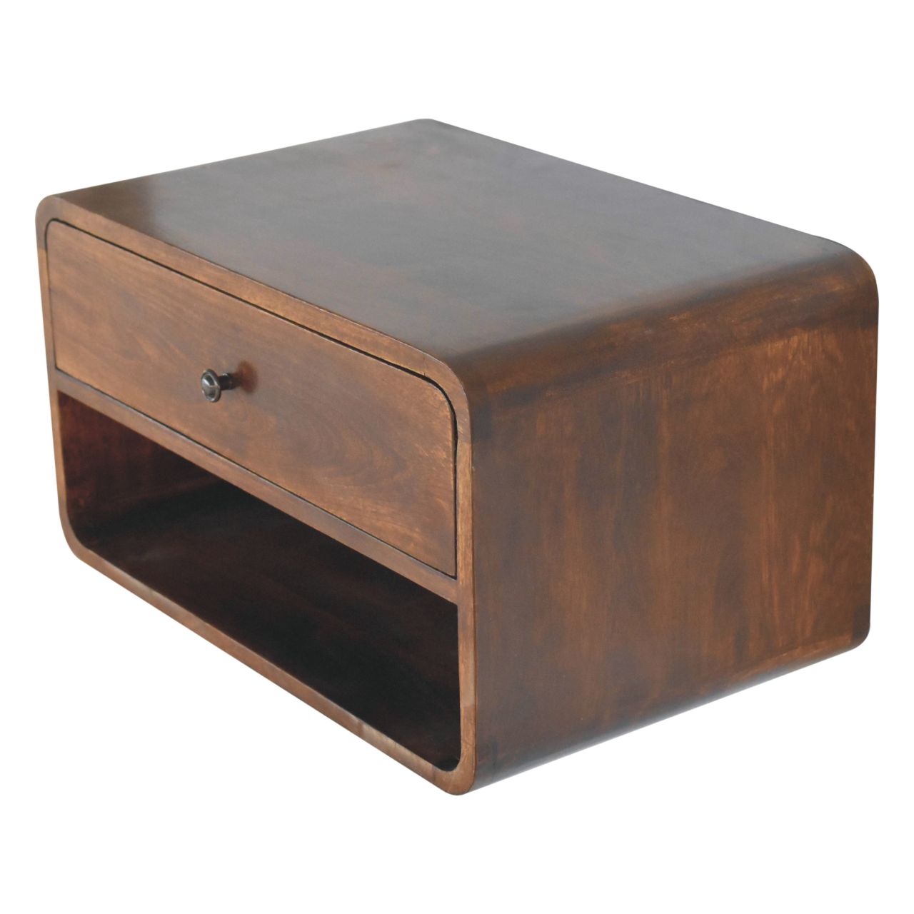 Large Chestnut Curve Floating Bedside-4