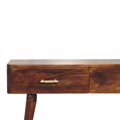 Chestnut T-Bar Console Table-4