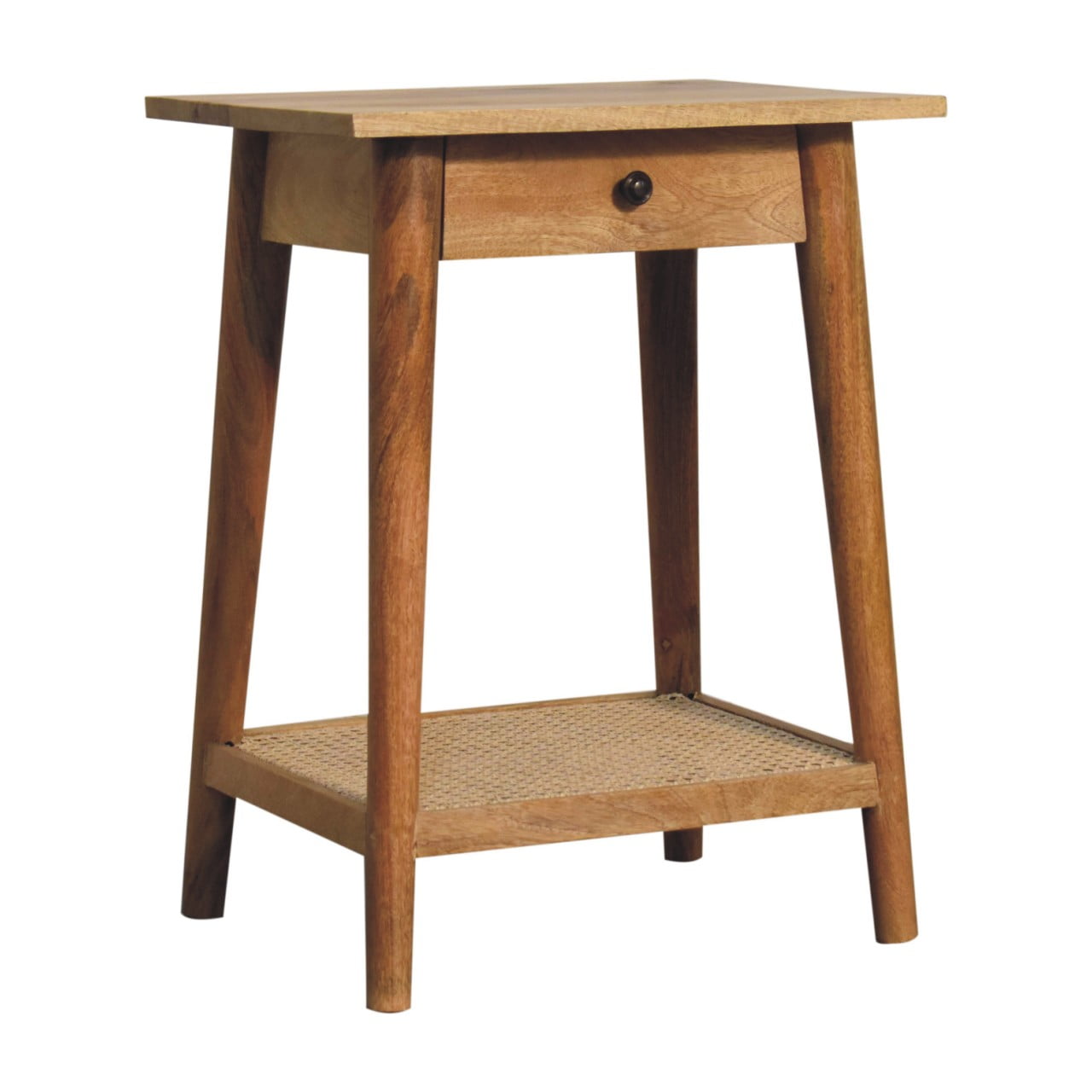 Woven Solid Wood End Table-2