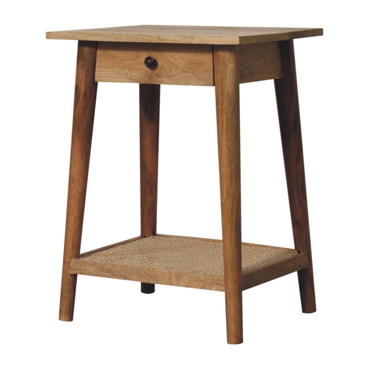 Woven Solid Wood End Table-3