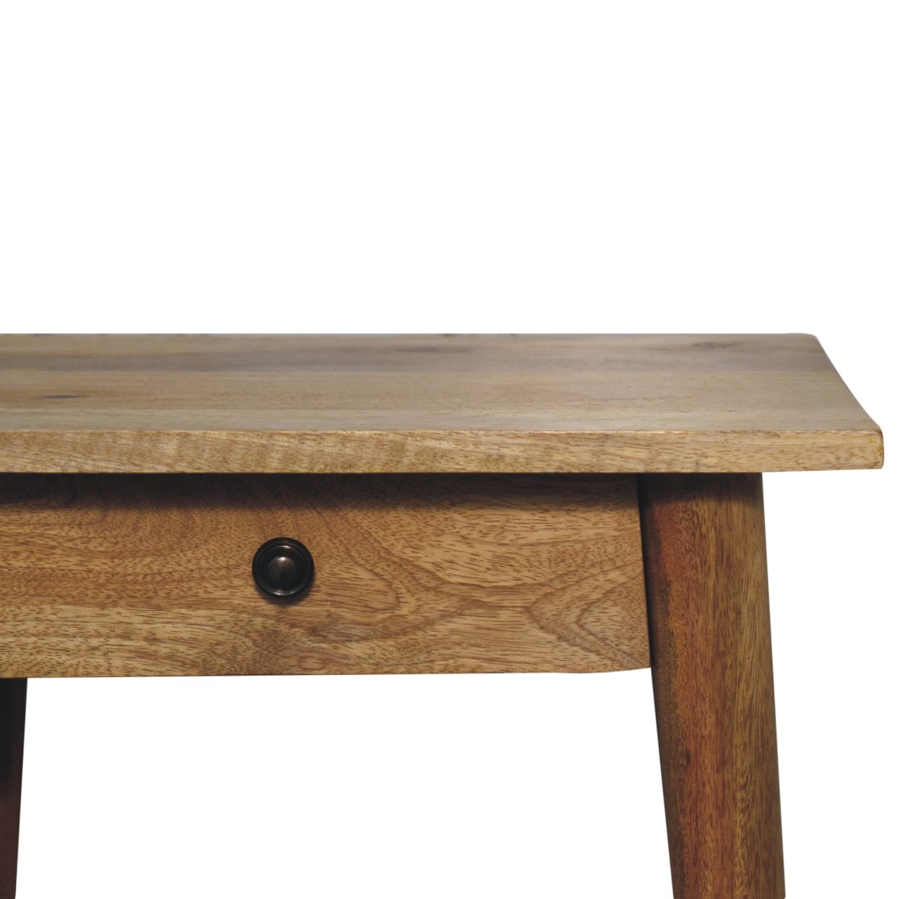 Woven Solid Wood End Table-4