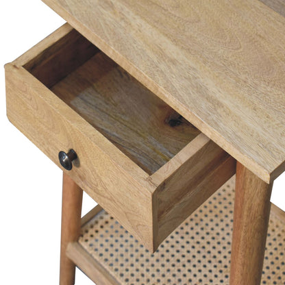 Woven Solid Wood End Table-6