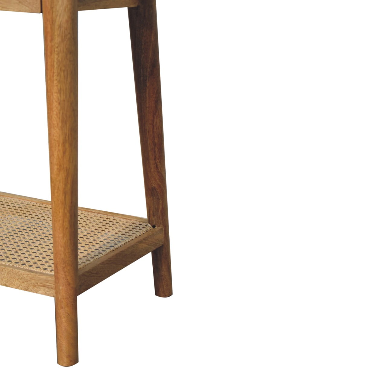 Woven Solid Wood End Table-7