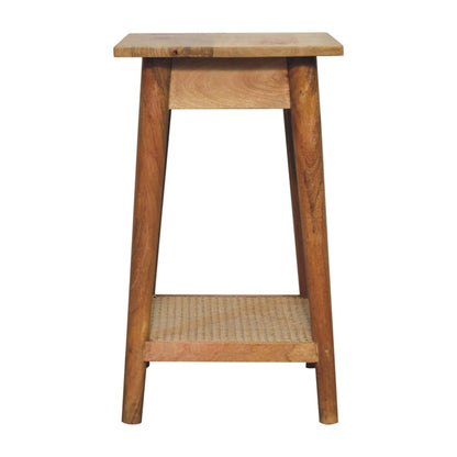 Woven Solid Wood End Table-8