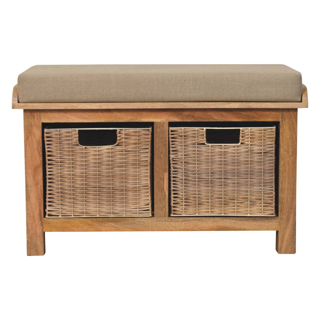 Rattan Basket Linen Bench-1