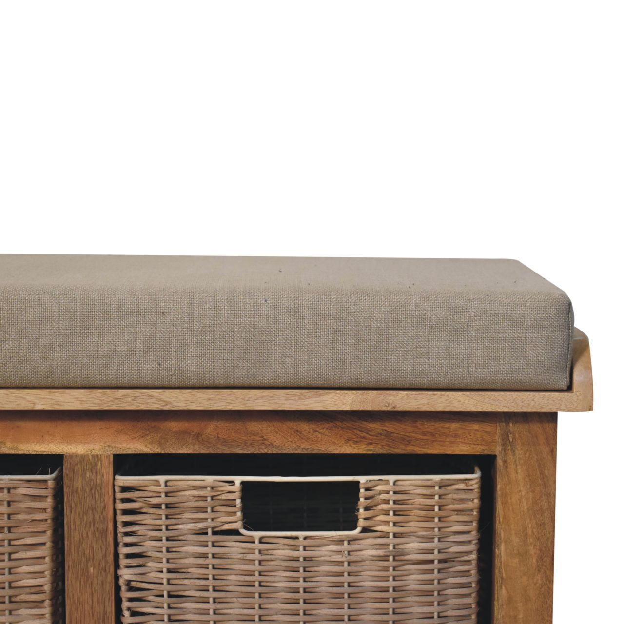 Rattan Basket Linen Bench-4