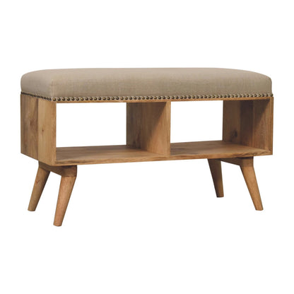 Studded Linen Open Bench-2