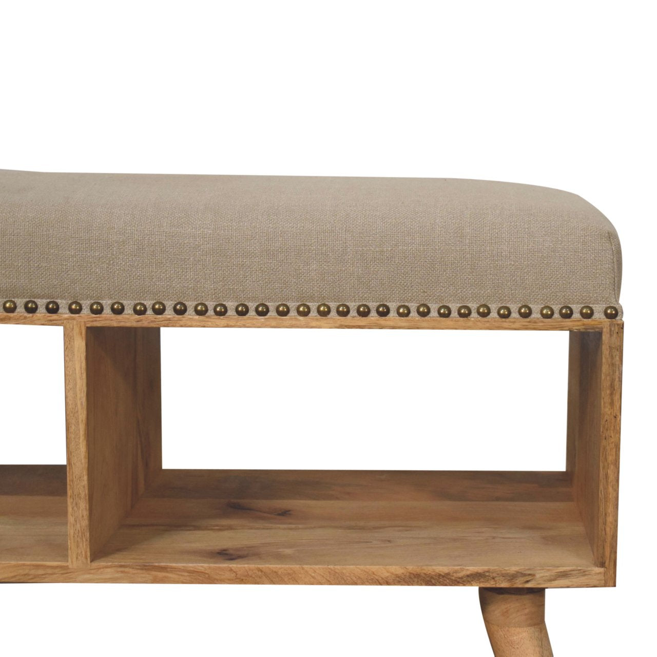 Studded Linen Open Bench-4