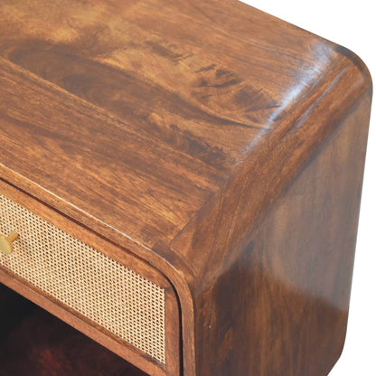 Chestnut Open Woven Bedside-5