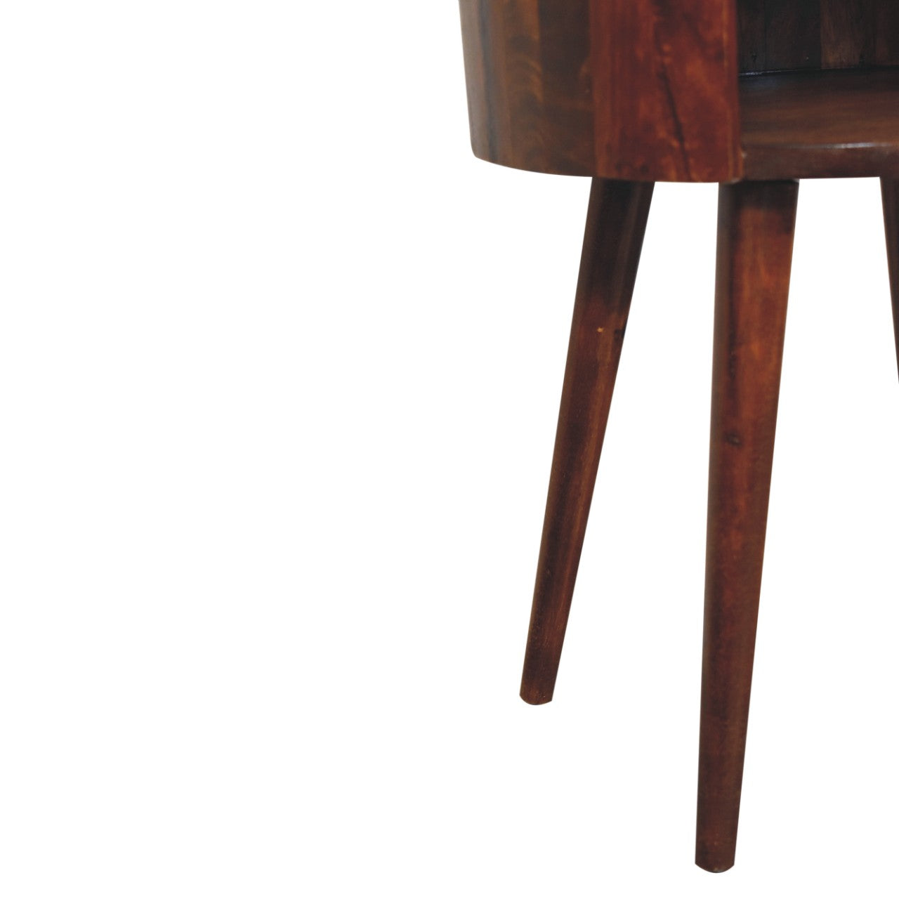 Chestnut Round Open Slot Bedside-6