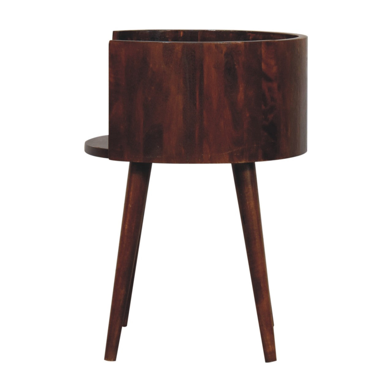 Chestnut Round Open Slot Bedside-7