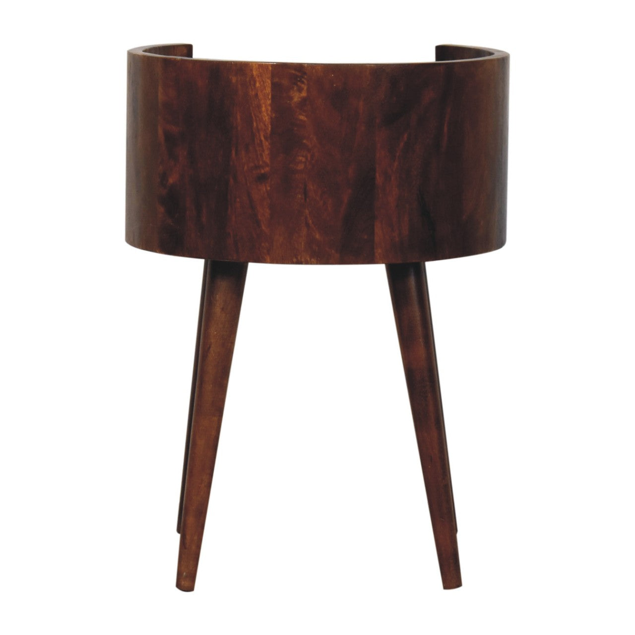 Chestnut Round Open Slot Bedside-8