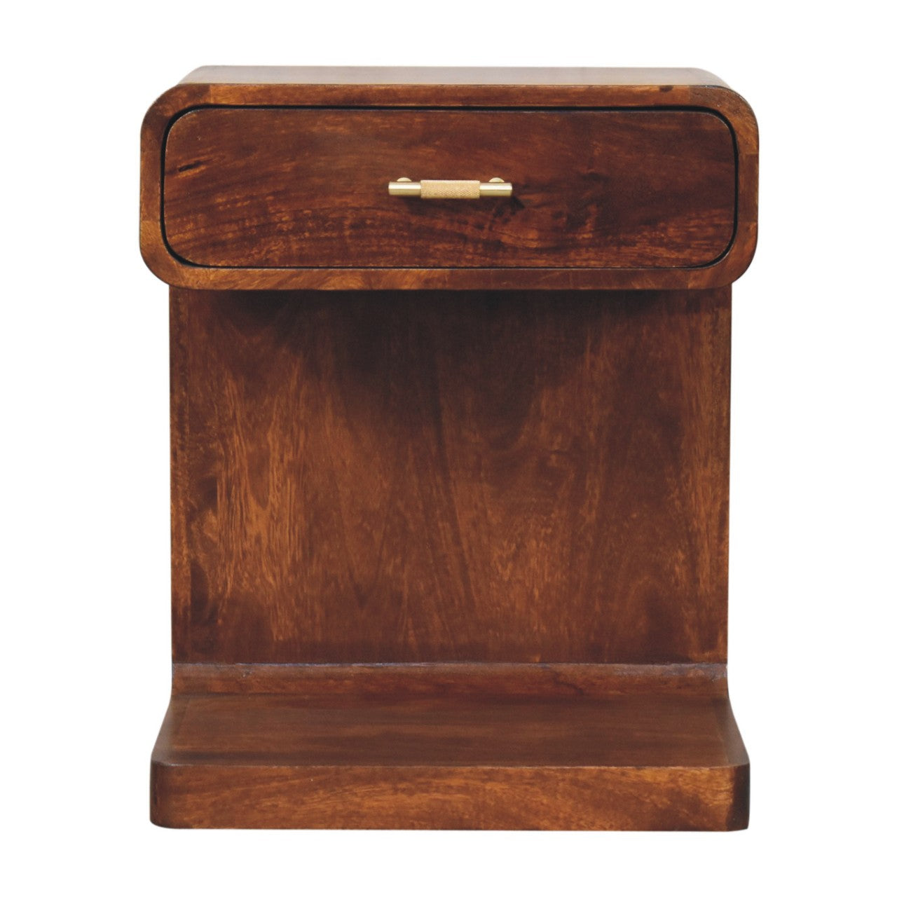 Chestnut T-Bar Rounded Bedside-1