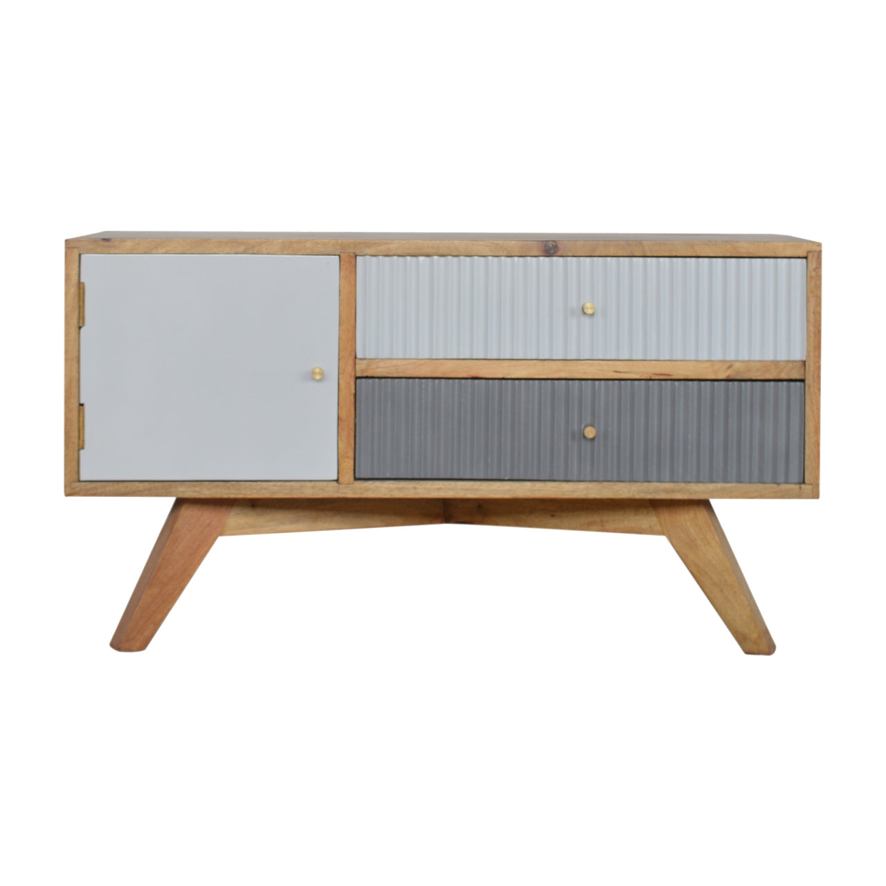 Line Grey Painted Media Unit-0