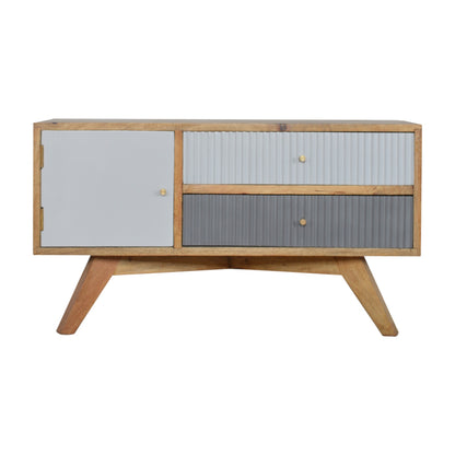 Line Grey Painted Media Unit-0