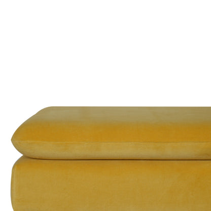 Mustard Velvet Castor Bench-6