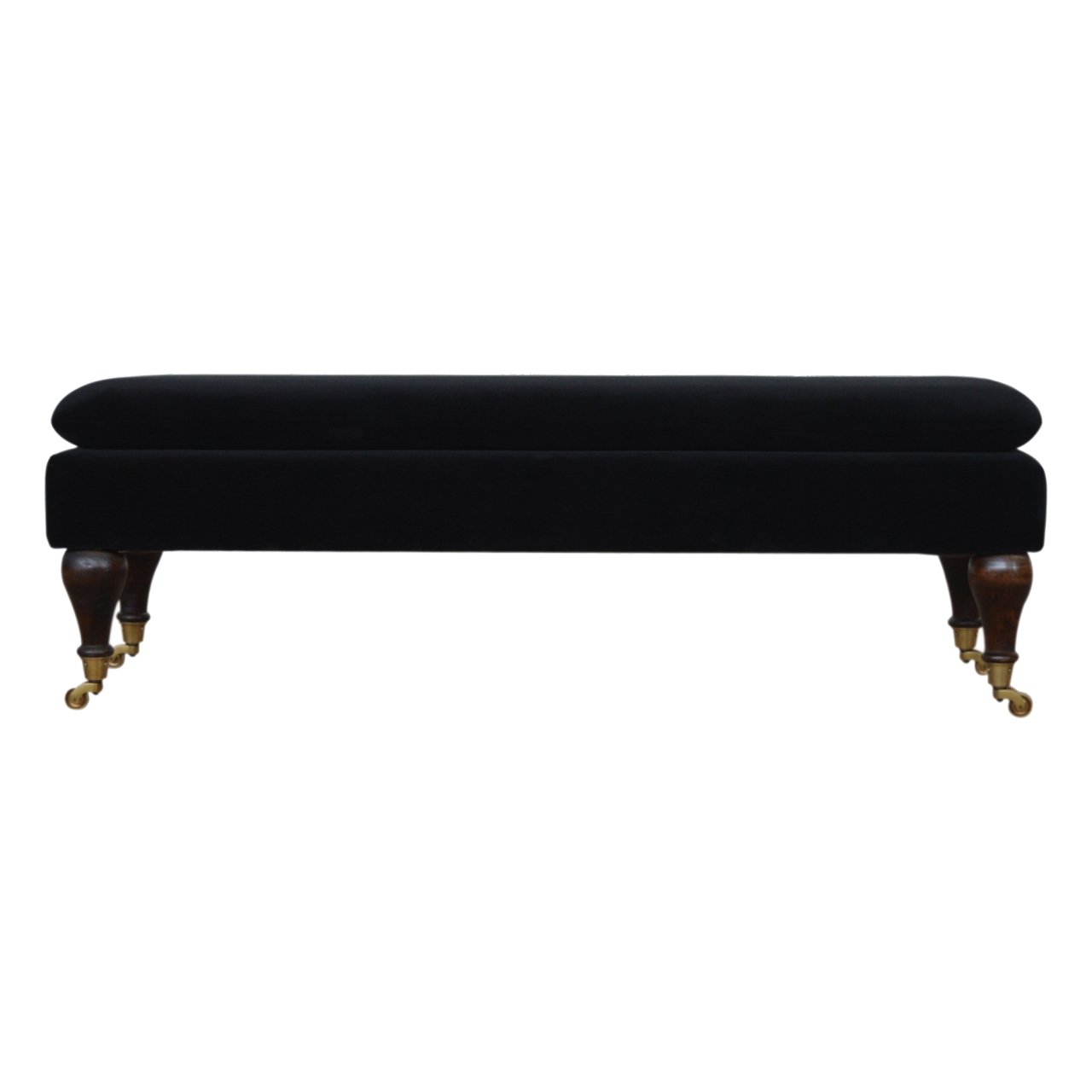 Black Velvet Castor Bench-0