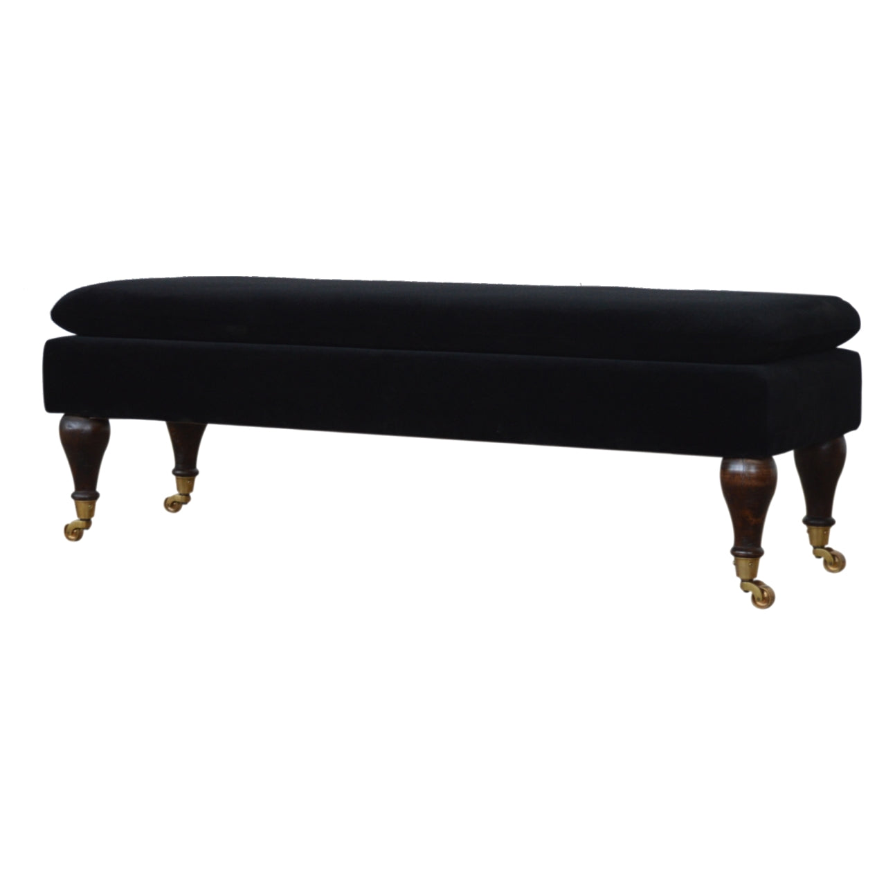 Black Velvet Castor Bench-1