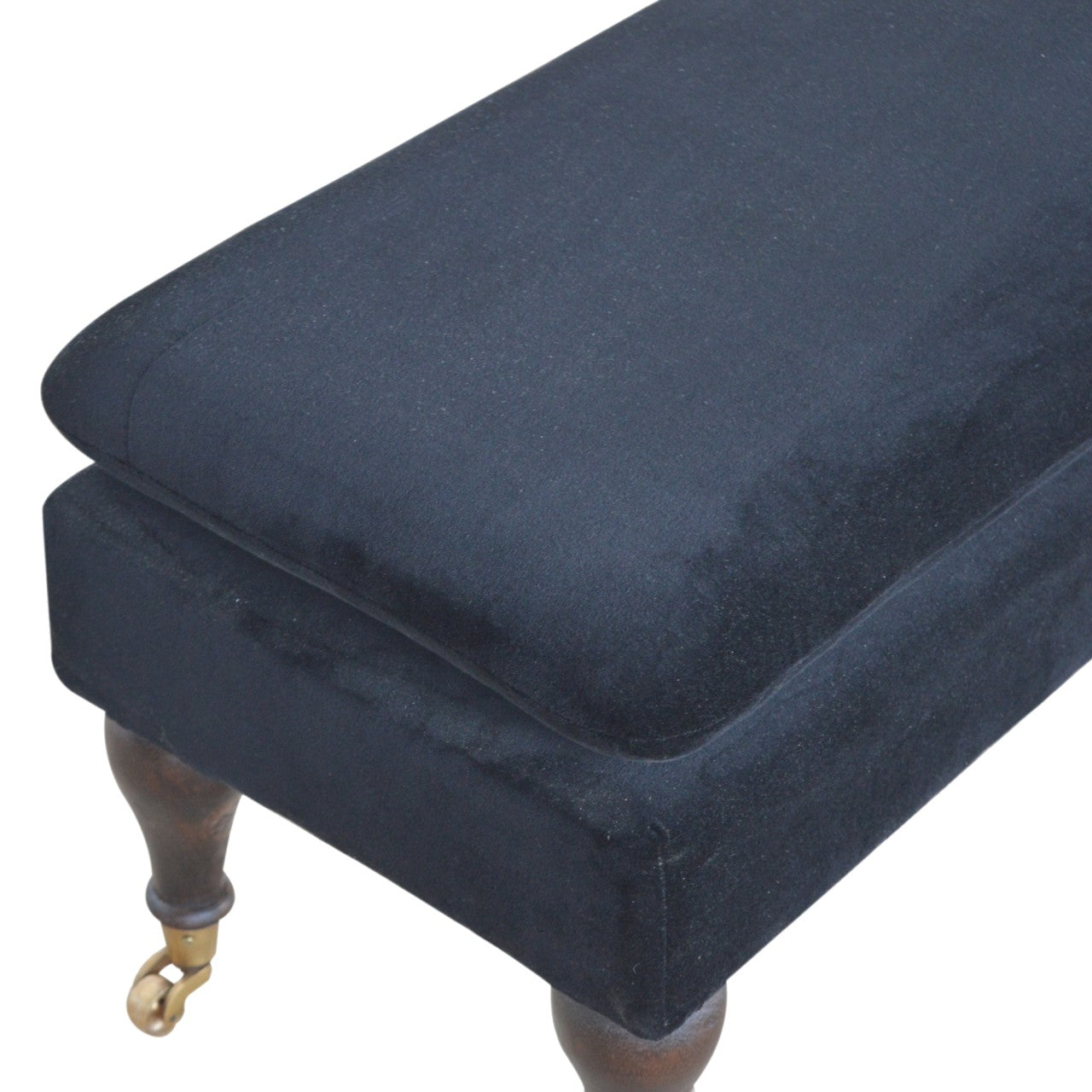 Black Velvet Castor Bench-3