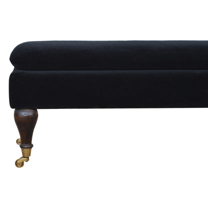 Black Velvet Castor Bench-7