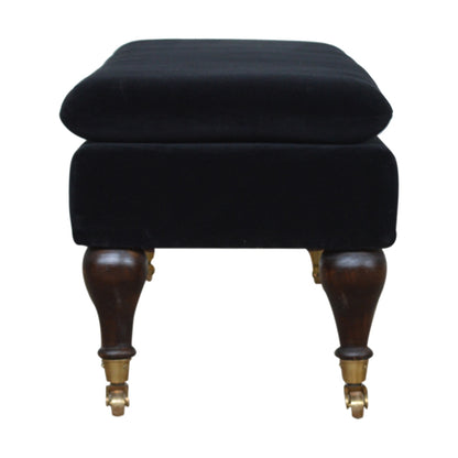 Black Velvet Castor Bench-8