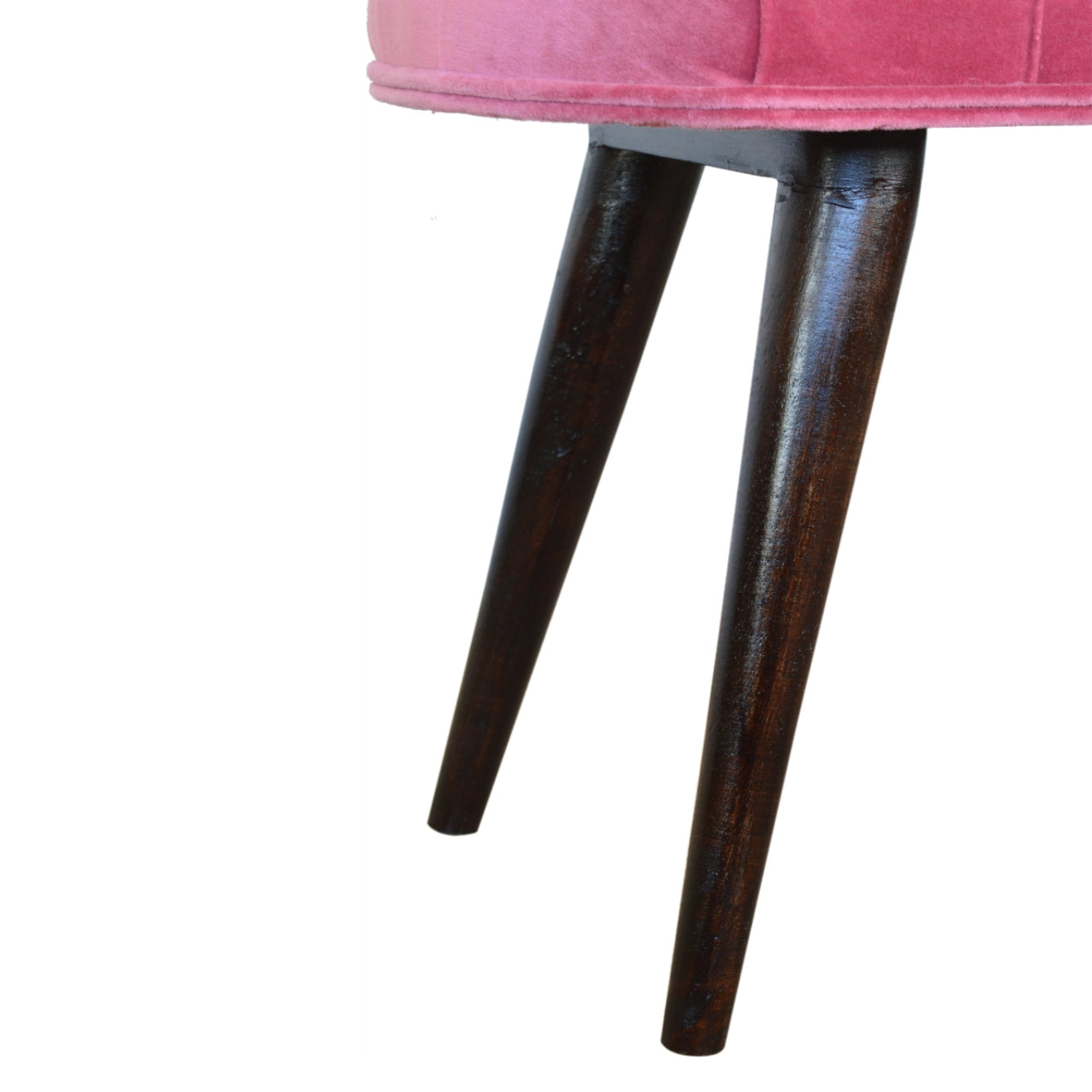 Pink Cotton Velvet Button Bench-7